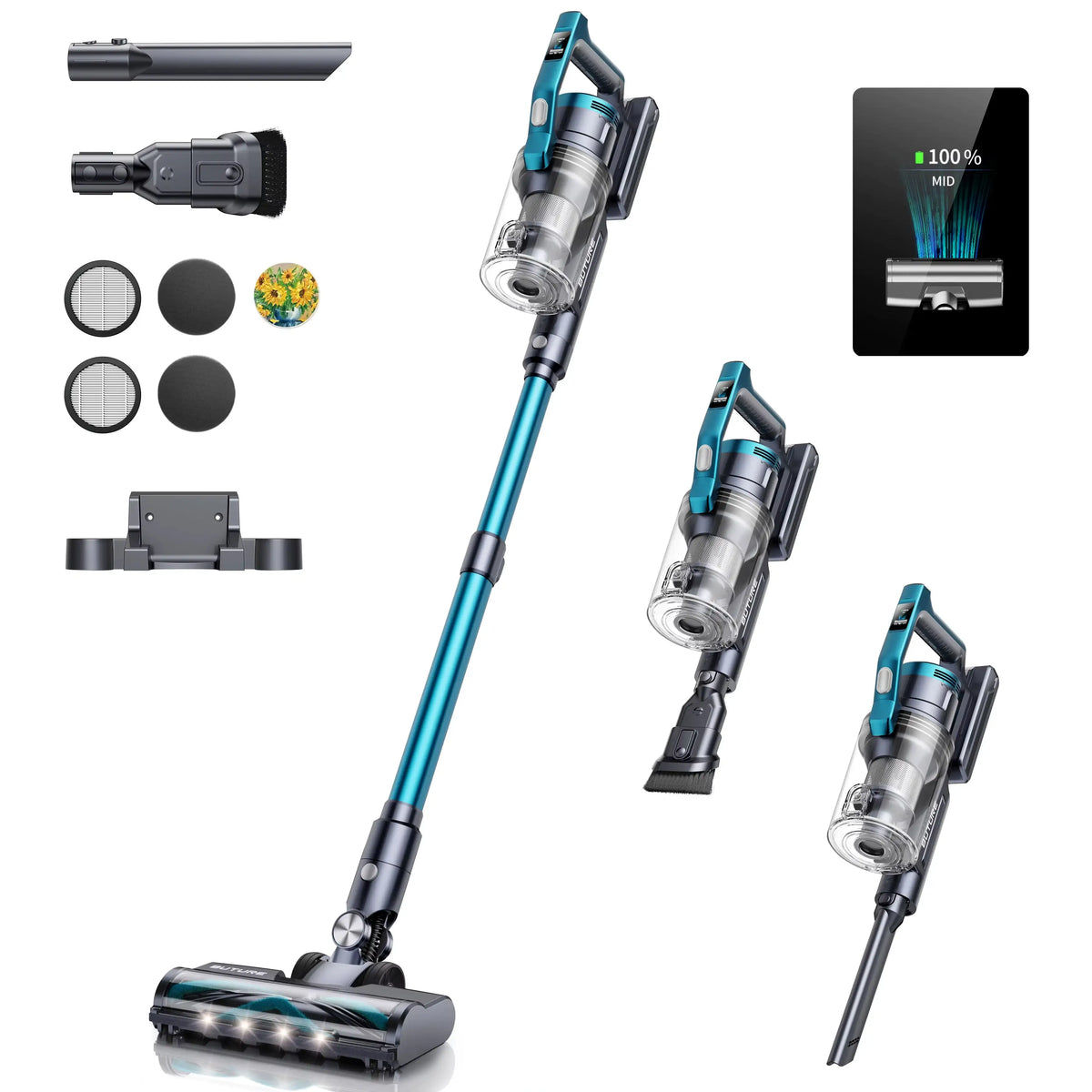 Pireware® Prime 3 Kabelloser Akku Staubsauger Beutellos