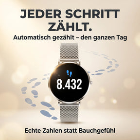 Jeder Schritt zählt – Amory 5 Mini in Silber zeigt 8.432 Schritte