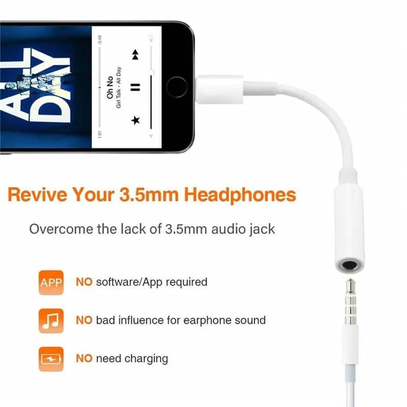 Apple Lightning Anschluss zu 3,5mm Klinke Adapter