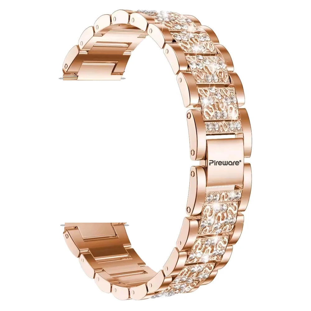 Pireware Edelstahl Glitzer Glieder Armband 18 mm Roségold