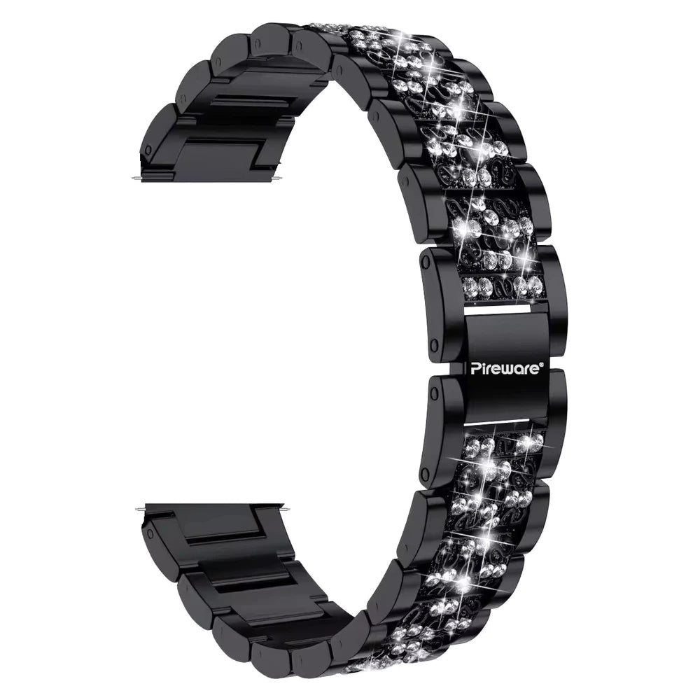 Pireware Edelstahl Glitzer Glieder Armband 18 mm Schwarz