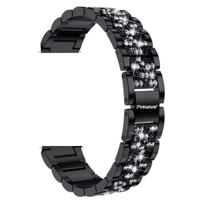 Pireware Edelstahl Glitzer Glieder Armband 18 mm Schwarz