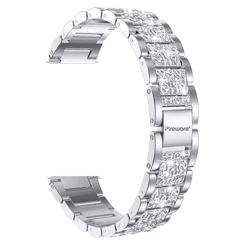 Pireware Edelstahl Glitzer Glieder Armband 18 mm Silber