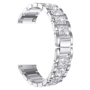 Pireware Edelstahl Glitzer Glieder Armband 18 mm Silber