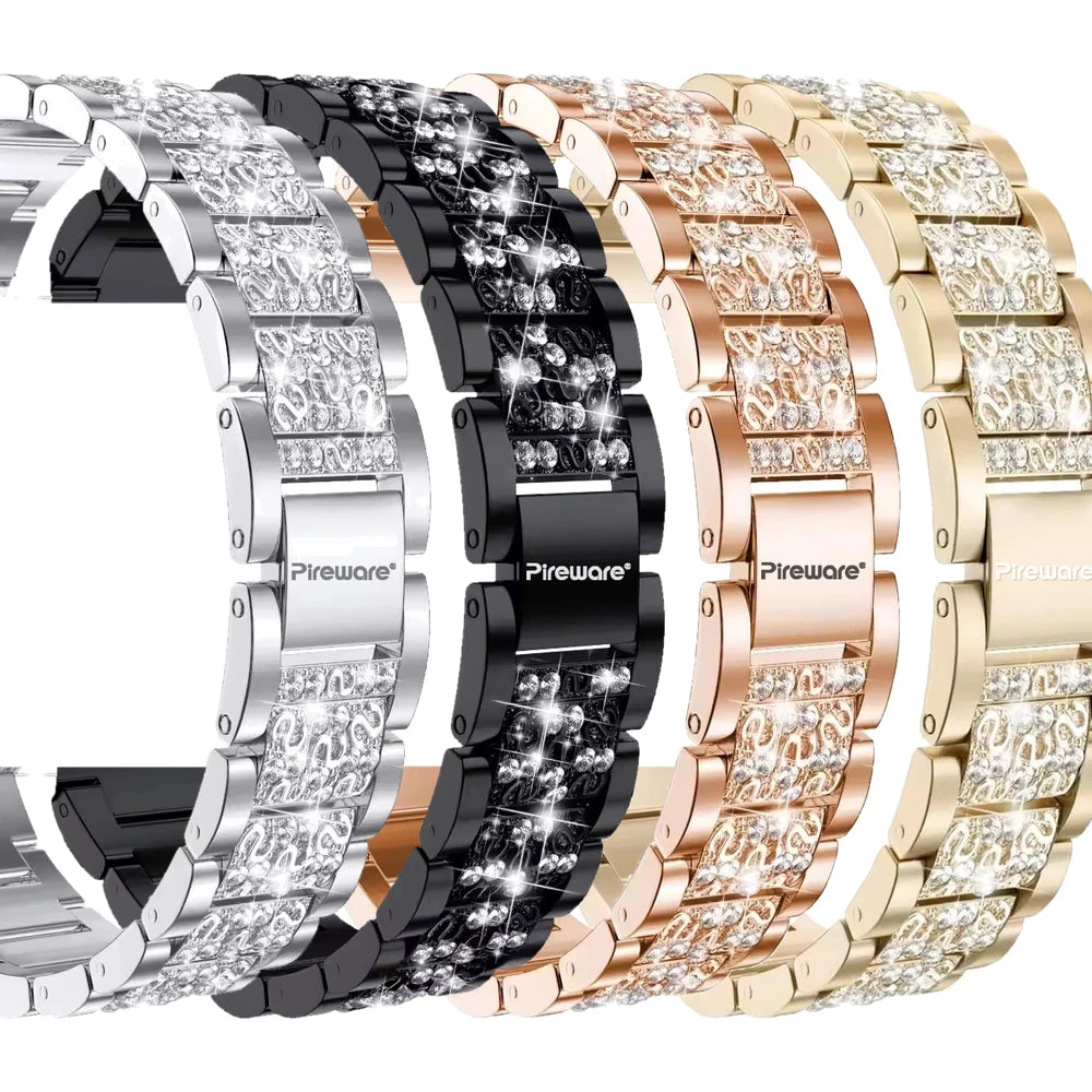 Pireware® Edelstahl Glitzer Glieder Armband 18 mm