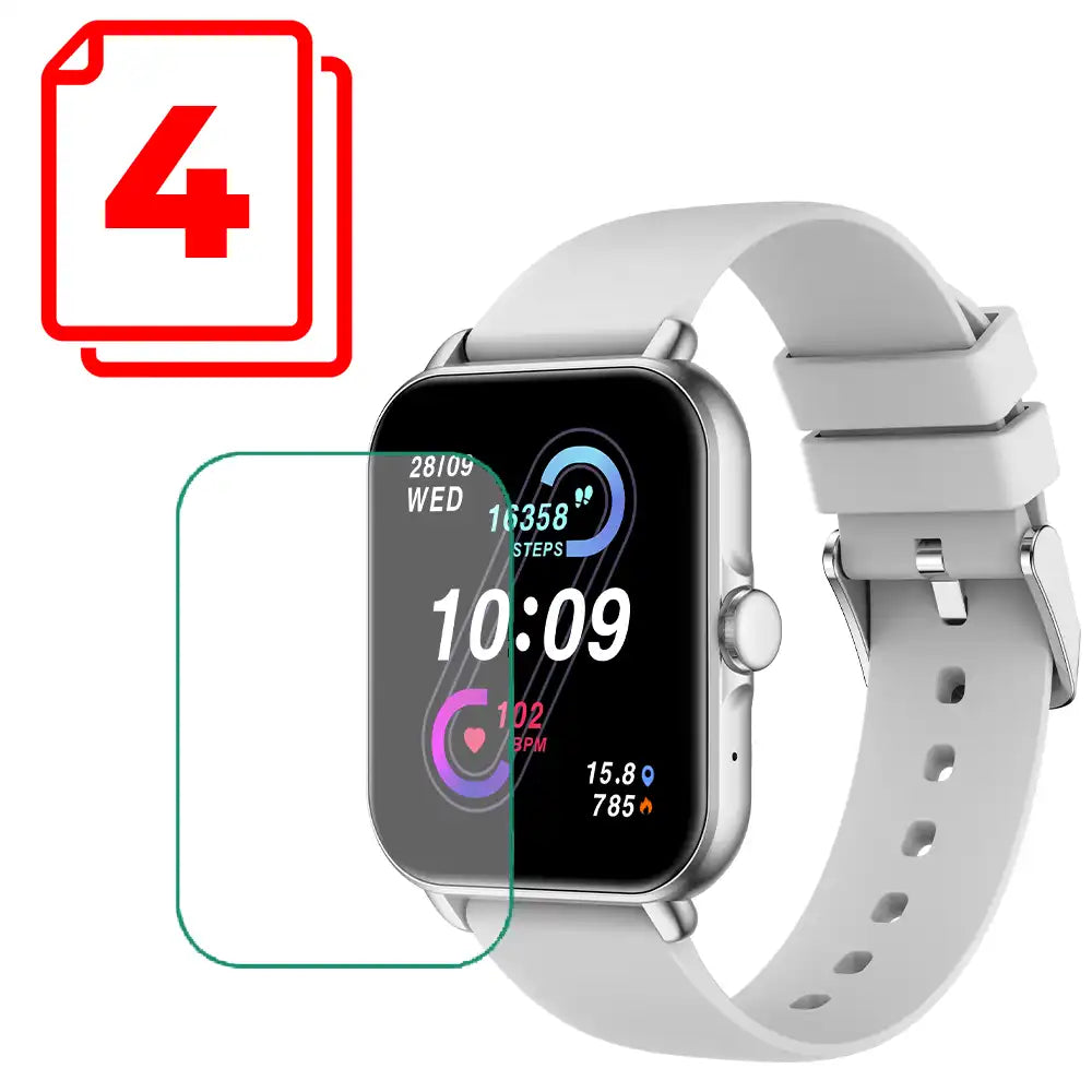 Panzerglas Displayschutzfolie 4 Stk. für Smartwatch Pireware® Elegance 4