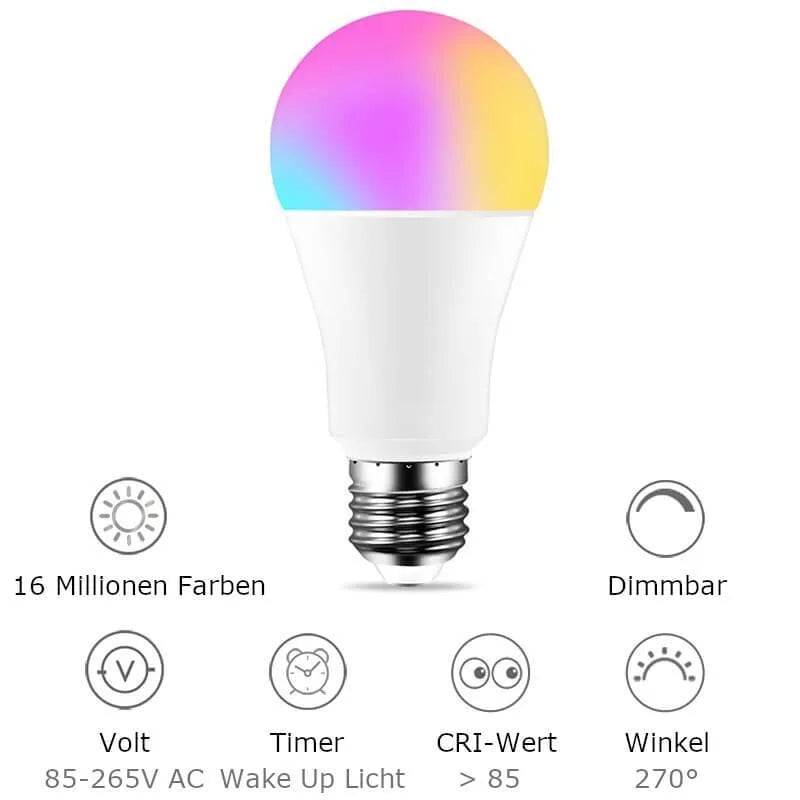 Smarte Glühbirne Alexa Google Home Funktionen